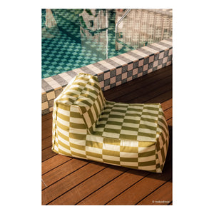 Nobodinoz - Puf largo de exterior Matteo Tiles | Verde