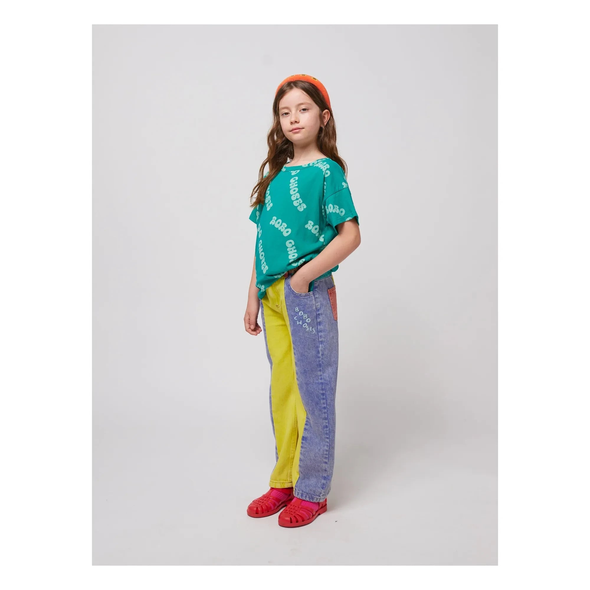 Bobo Choses - Vaqueros de algodón orgánico con bloques de color | Amarillo
