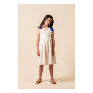 birinit - Vestido Midi de Algodón Orgánico Plumeti | Marfil
