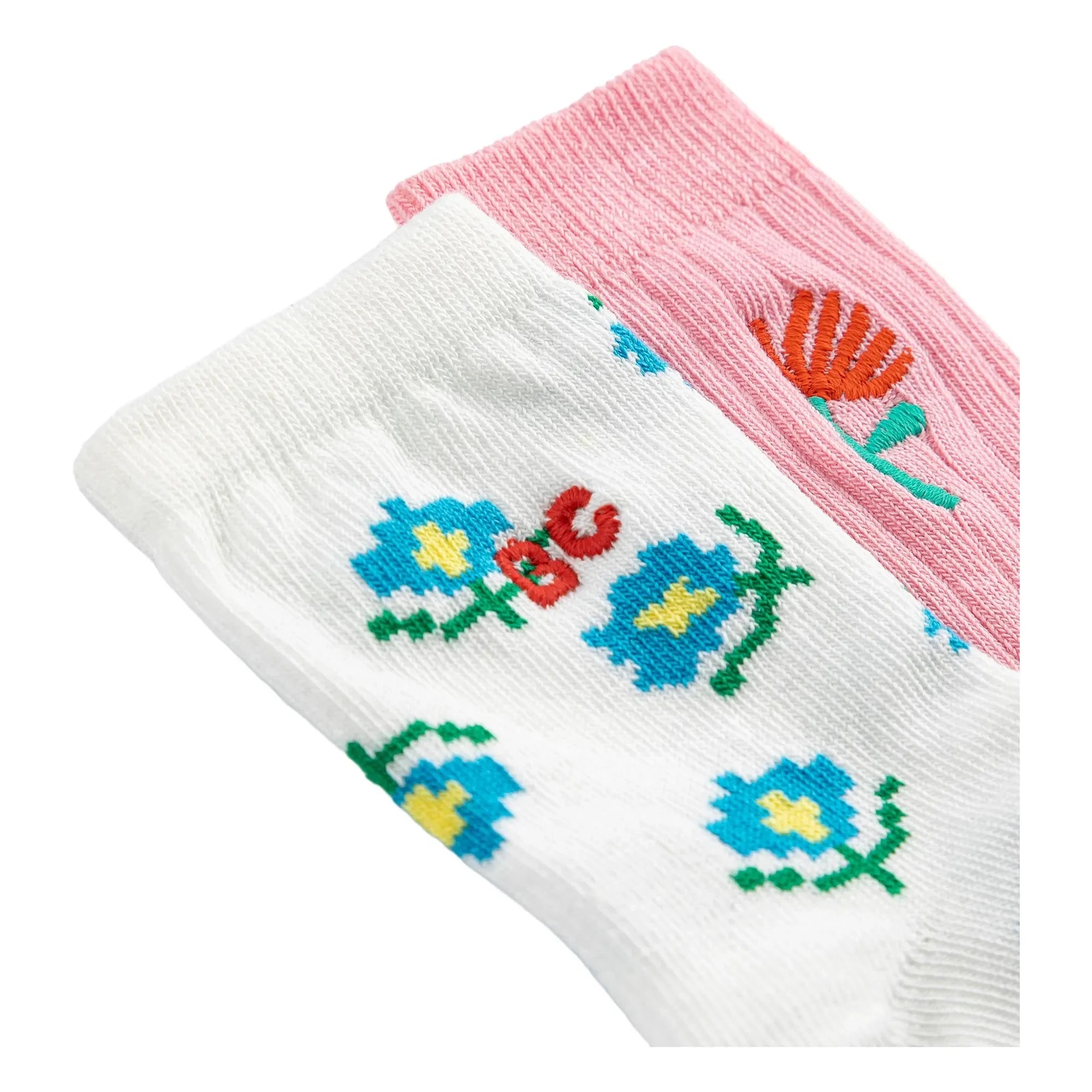 Bobo Choses - Set de 2 pares de calcetines con flores de algodón orgánico | Rosa
