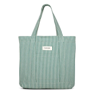rivedroite - Bolso de compras Amelot de algodón reciclado a rayas | Verde