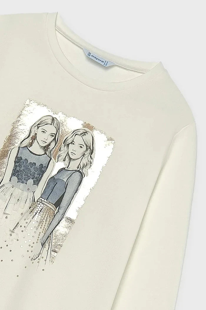 Blusa Mayoral de manga larga de algodón y elastano para niña