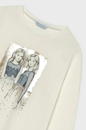 Blusa Mayoral de manga larga de algodón y elastano para niña