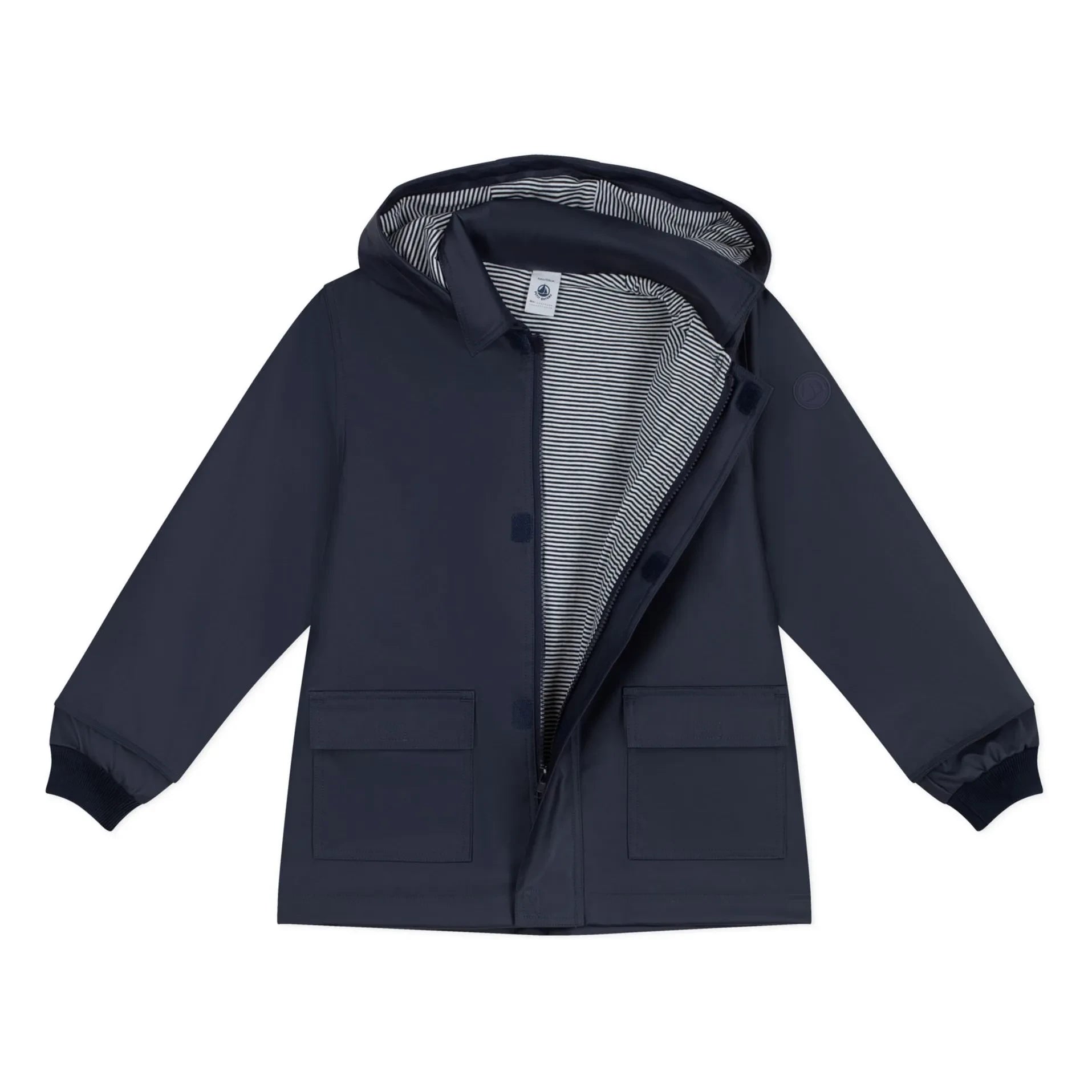 Petit Bateau - Chaqueta impermeable icónica de fibra reciclada | Azul marino