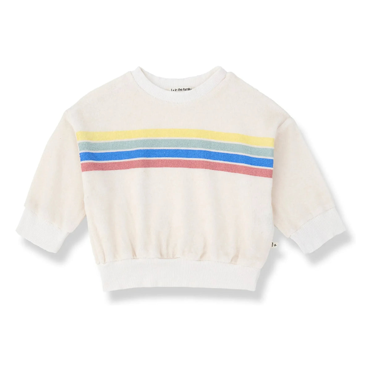 1+ in the family - Sudadera toalla Santanyi con rayas | Blanco