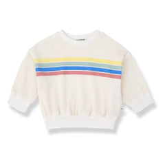 1+ in the family - Sudadera toalla Santanyi con rayas | Blanco