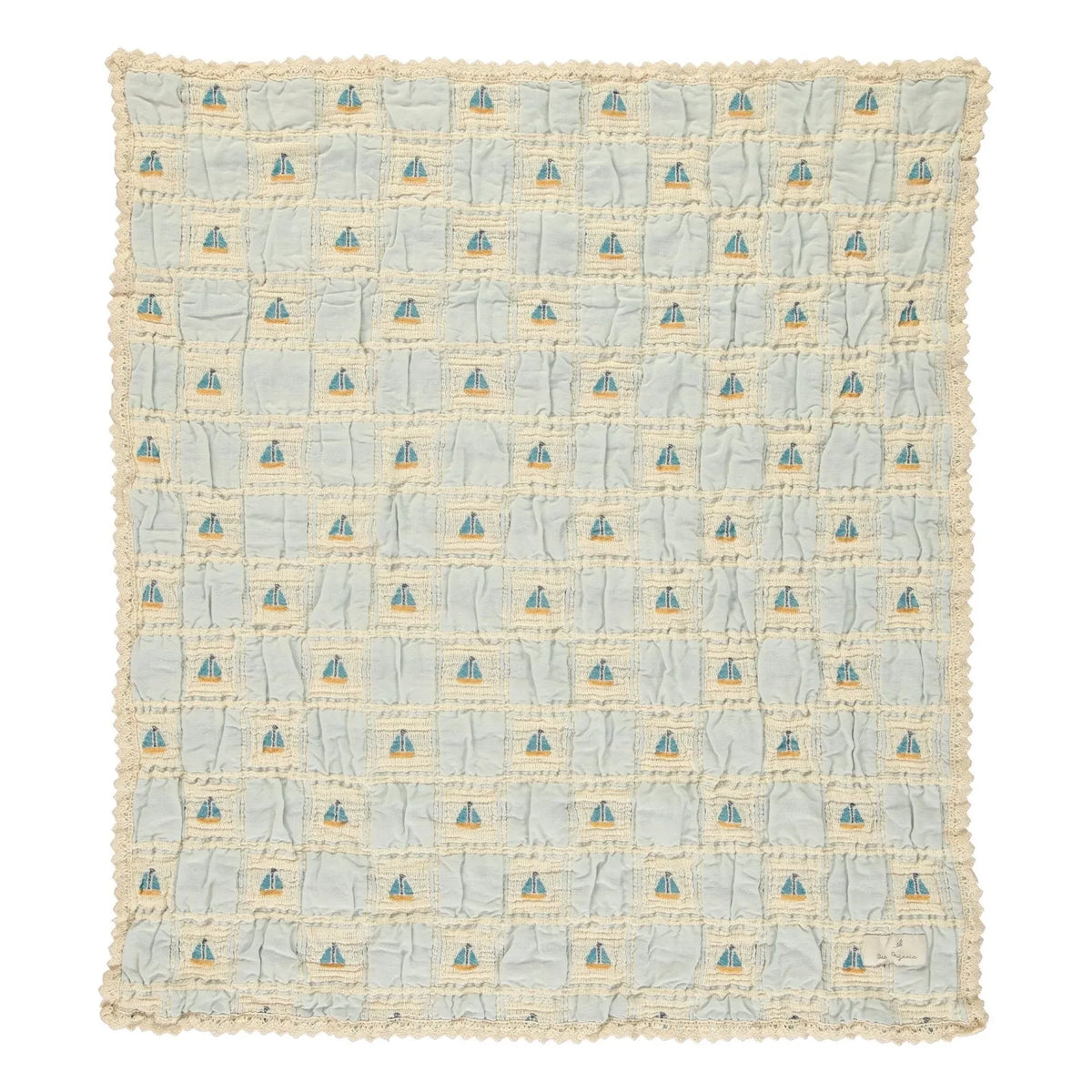 Bebe Organic - Manta de algodón orgánico Sailor Bateaux | Crudo