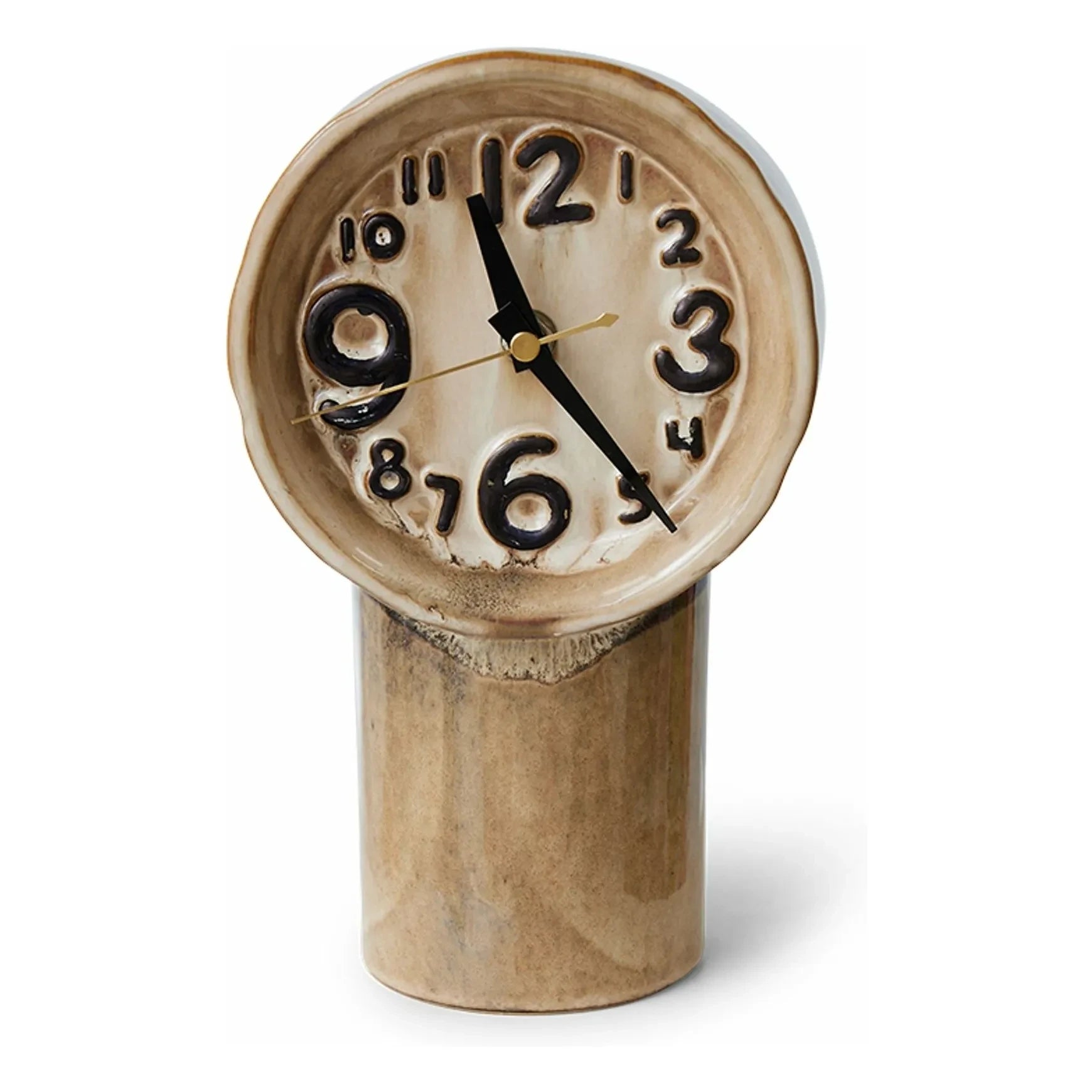 HKliving - Reloj de cerámica retro | Crema