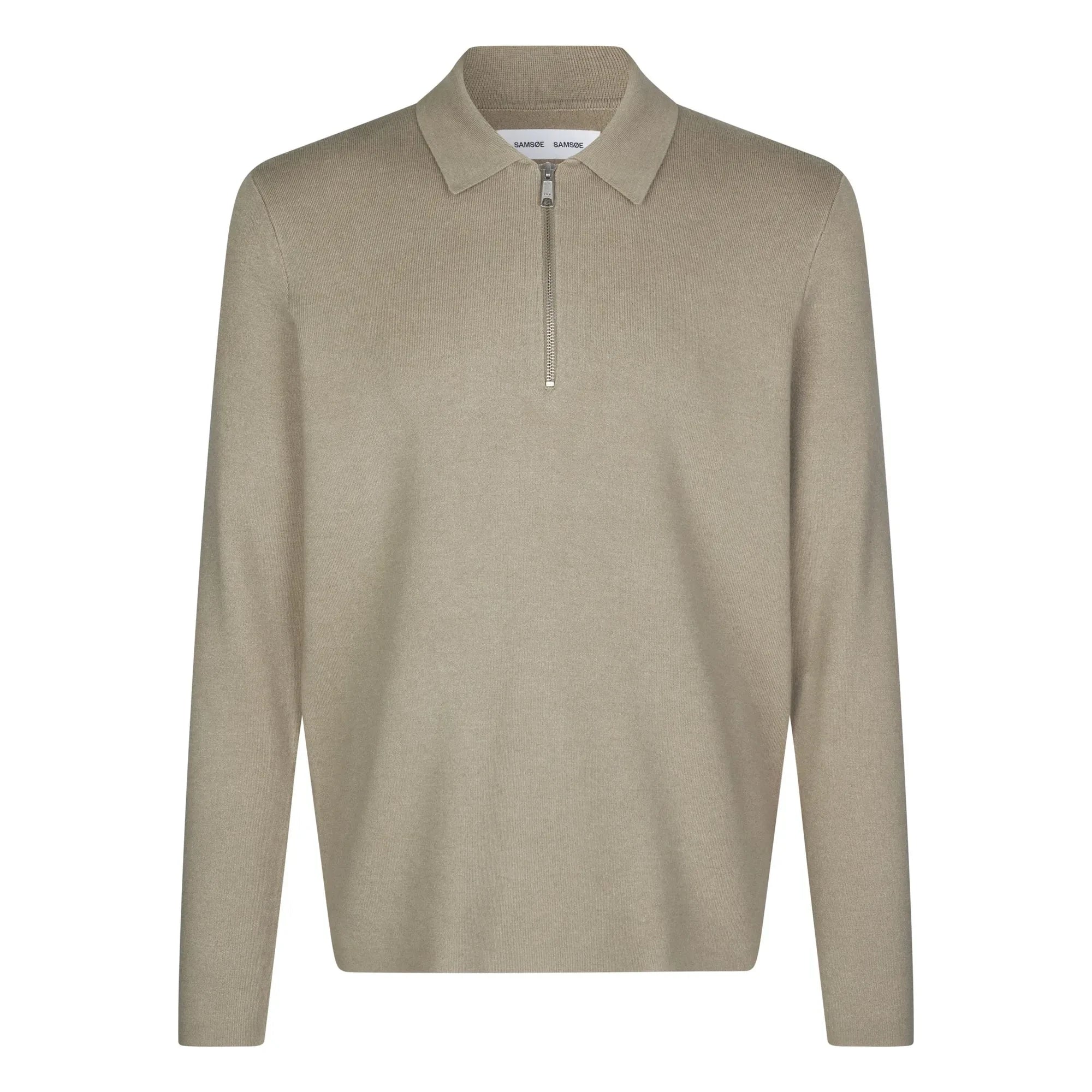 Samsoe Samsoe - Polo de manga larga con media cremallera Guna | Beige