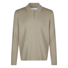 Samsoe Samsoe - Polo de manga larga con media cremallera Guna | Beige