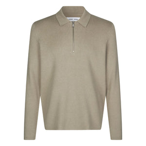 Samsoe Samsoe - Polo de manga larga con media cremallera Guna | Beige