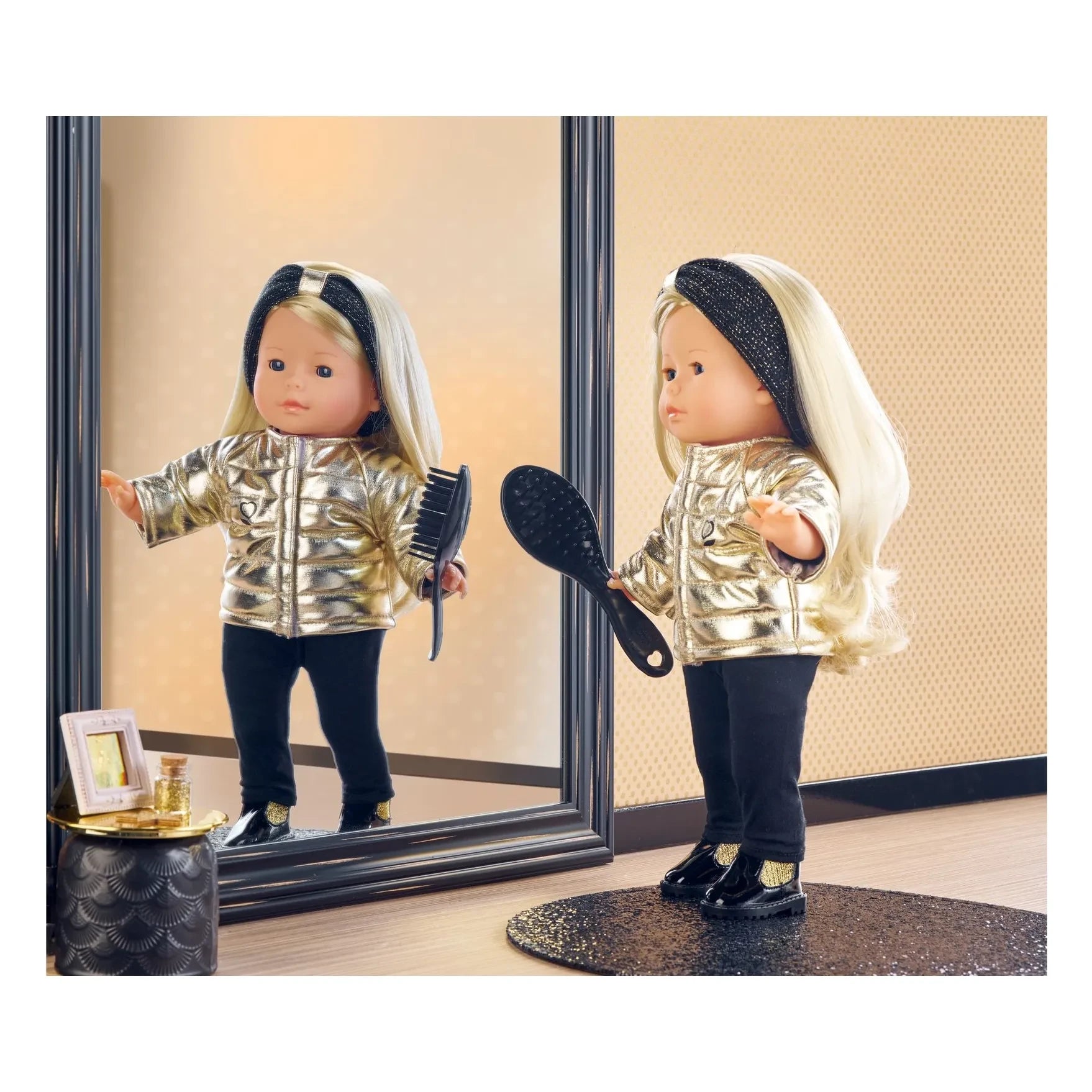 Corolle - Set de costura de chaqueta y accesorios para muñeca de 36 cm | Dorado