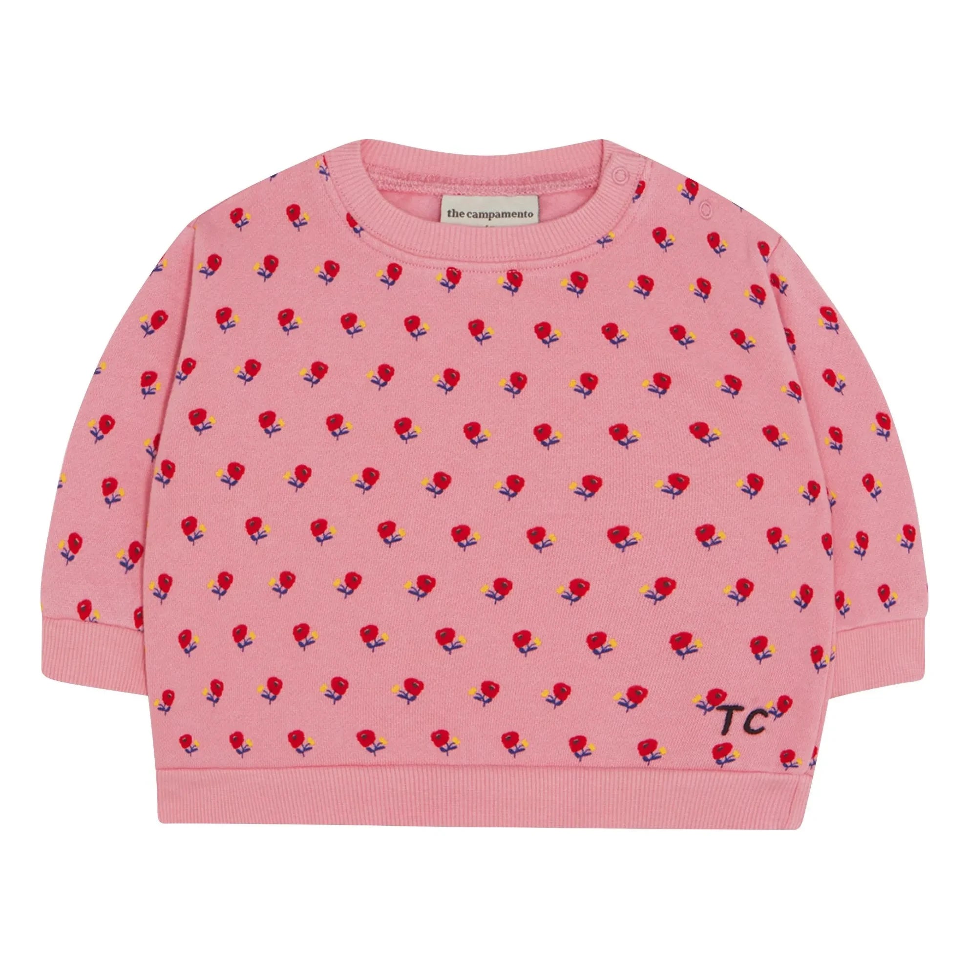The Campamento - Çiçek Desenli Bebek Sweatshirt | Pembe