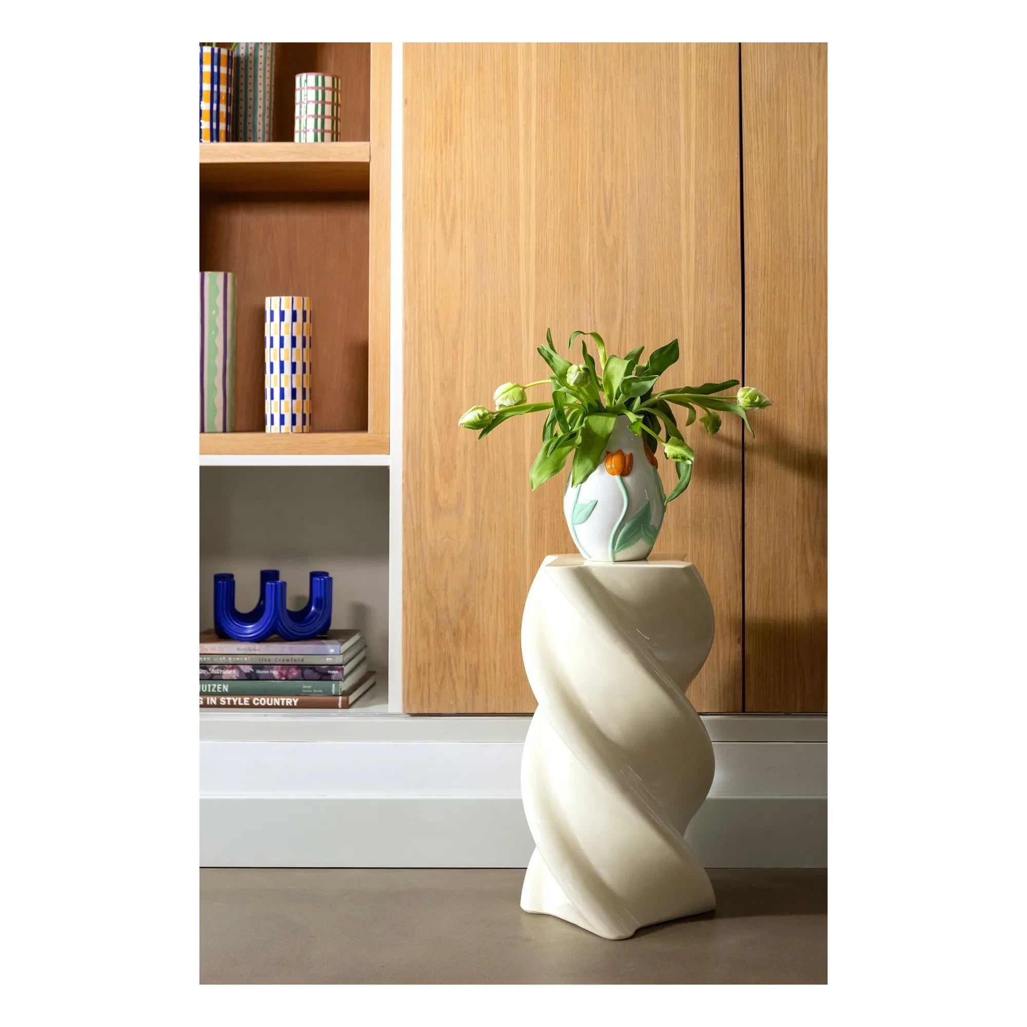 &Klevering - Mesa auxiliar Pillar | Crema