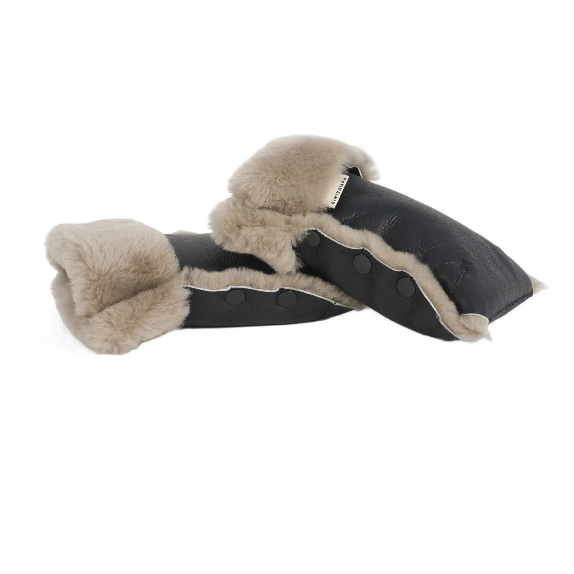 BINIBAMBA - Guantes de piel de cordero para cochecito de bebé | Tostado