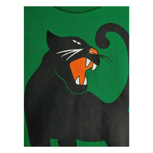 Mini Rodini - Camiseta de algodón orgánico con estampado de pantera | Verde