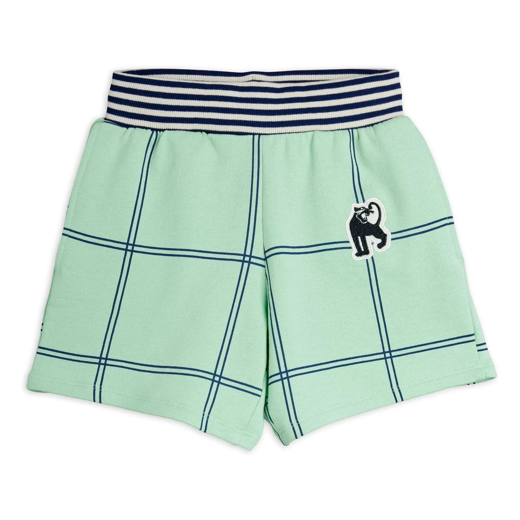 Mini Rodini - Pantalones cortos a cuadros de algodón orgánico | Verde
