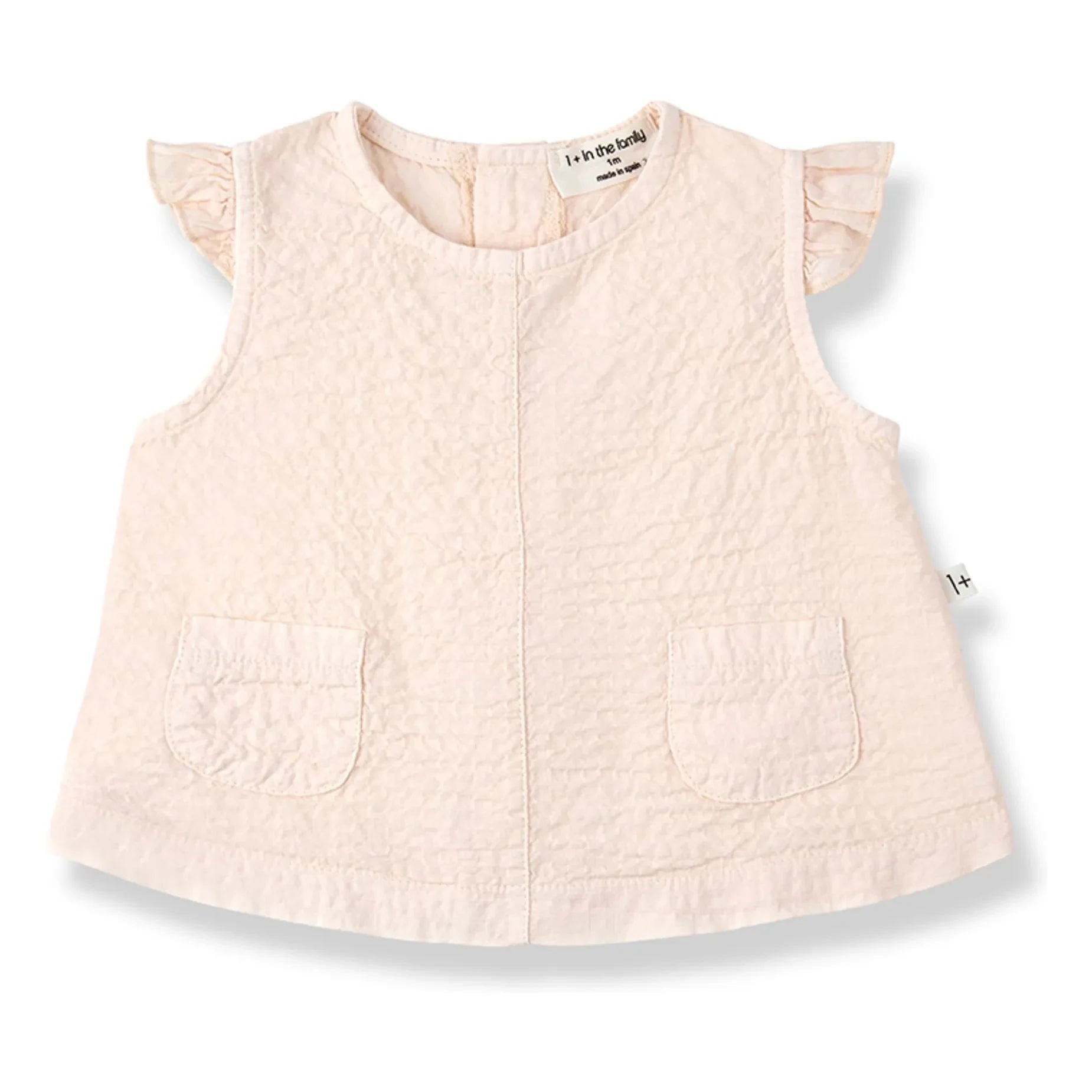 1+ in the family - Conjunto de blusa y braguita Apolonia Seersucker | Beige rosa