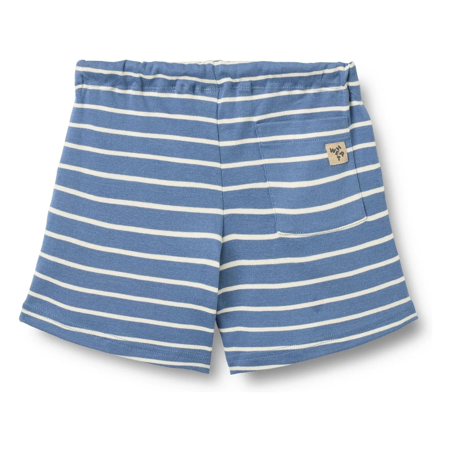 Wheat - Pantalón corto Kalle Jersey de algodón orgánico a rayas | Azul