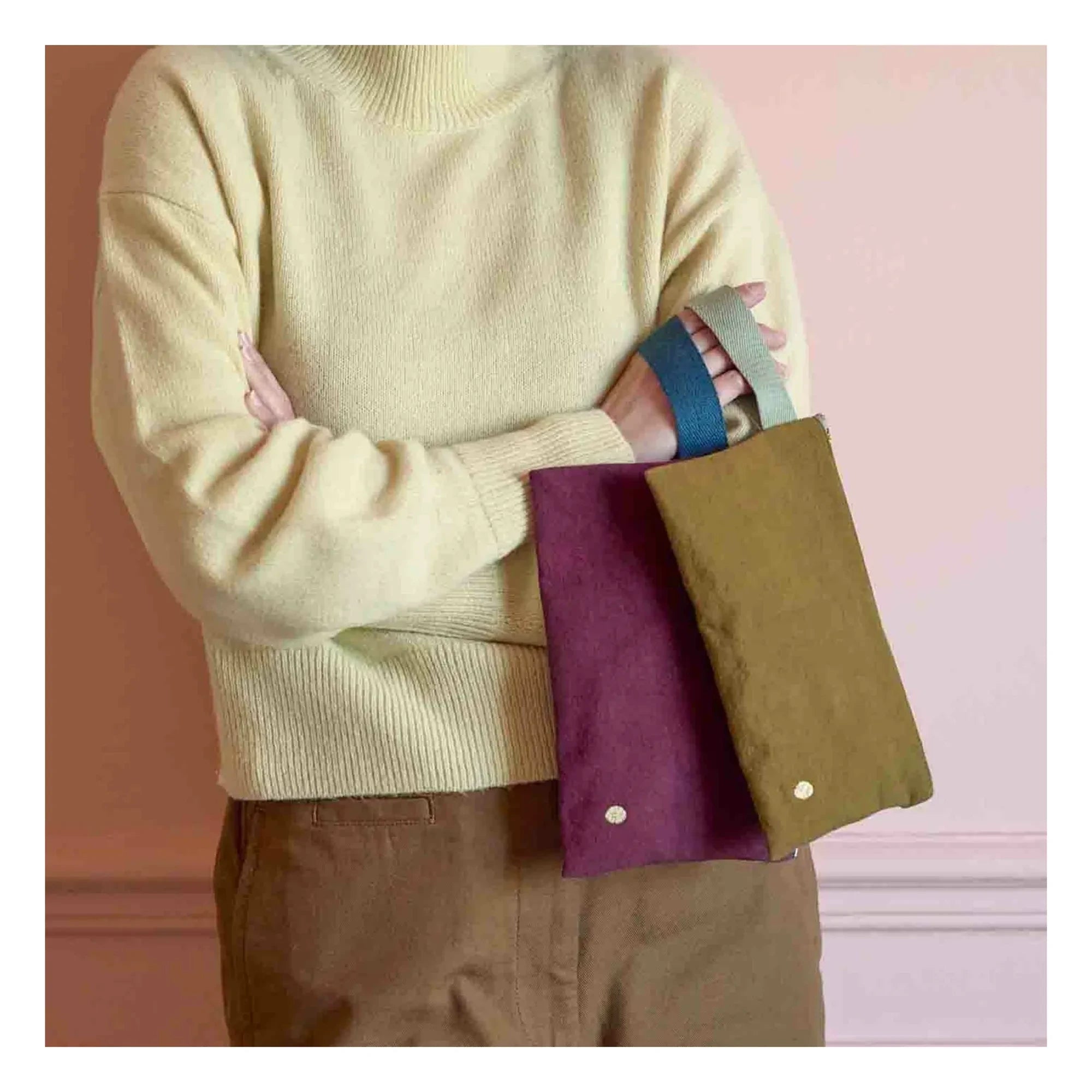 La cereza del pastel - Cartera de mano Iona de algodón orgánico | Dorado