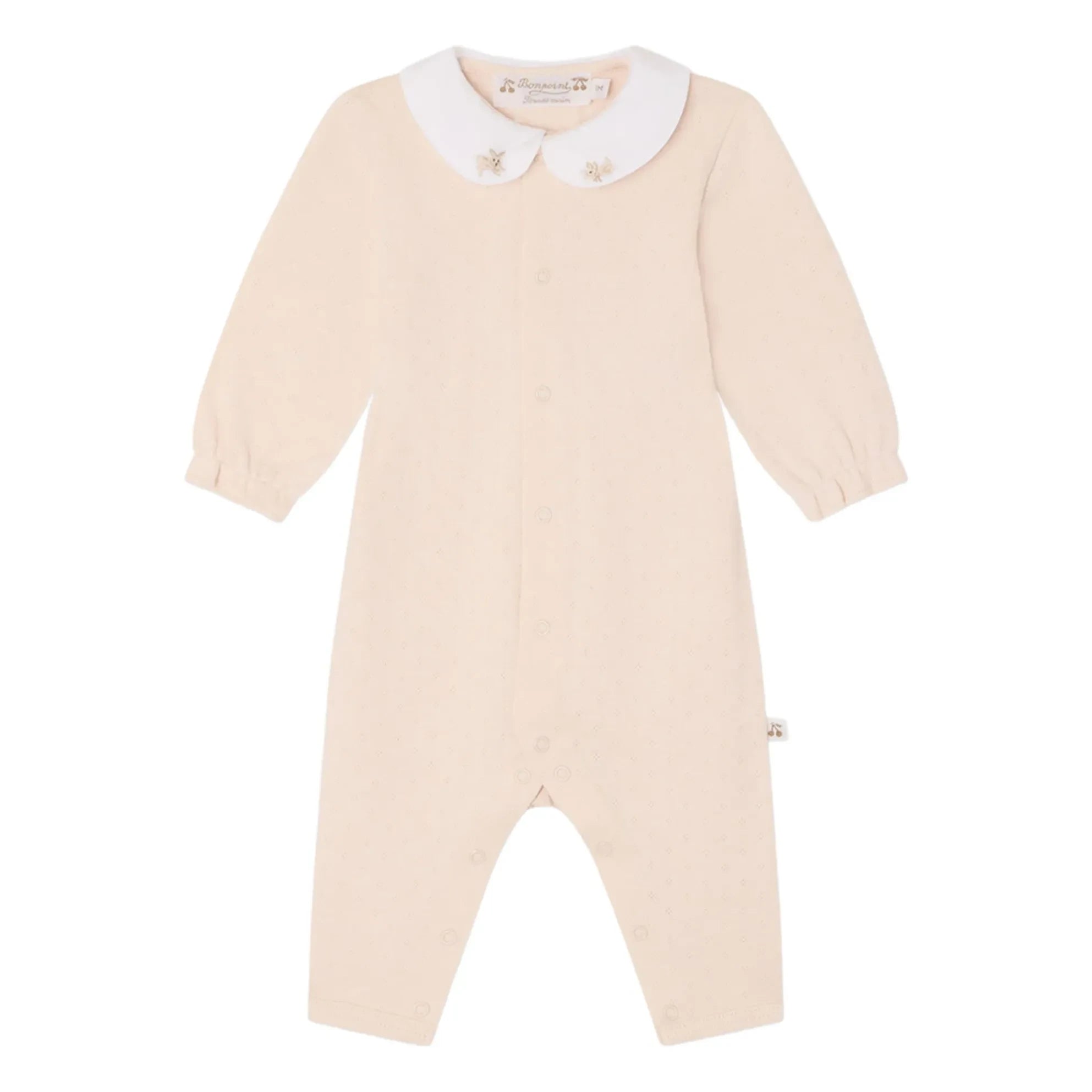Bonpoint - Pijama Cayla Pointelle Algodón Orgánico | Rosa empolvado