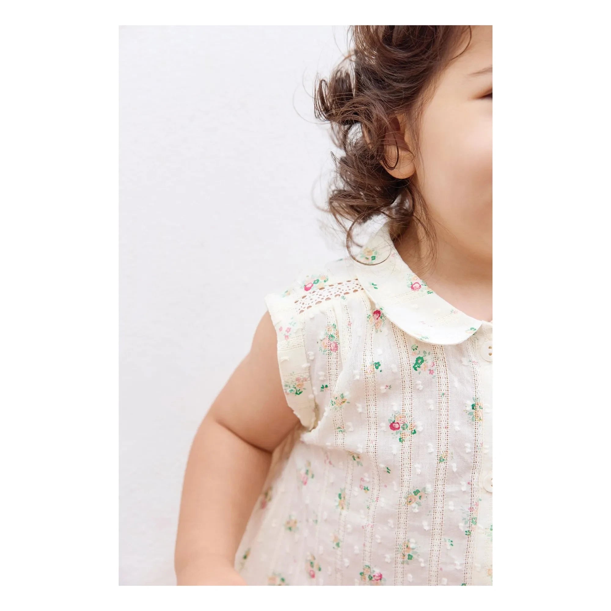 Bonton - Camisa con cuello Claudine Lorelei Bouquets | Crudo