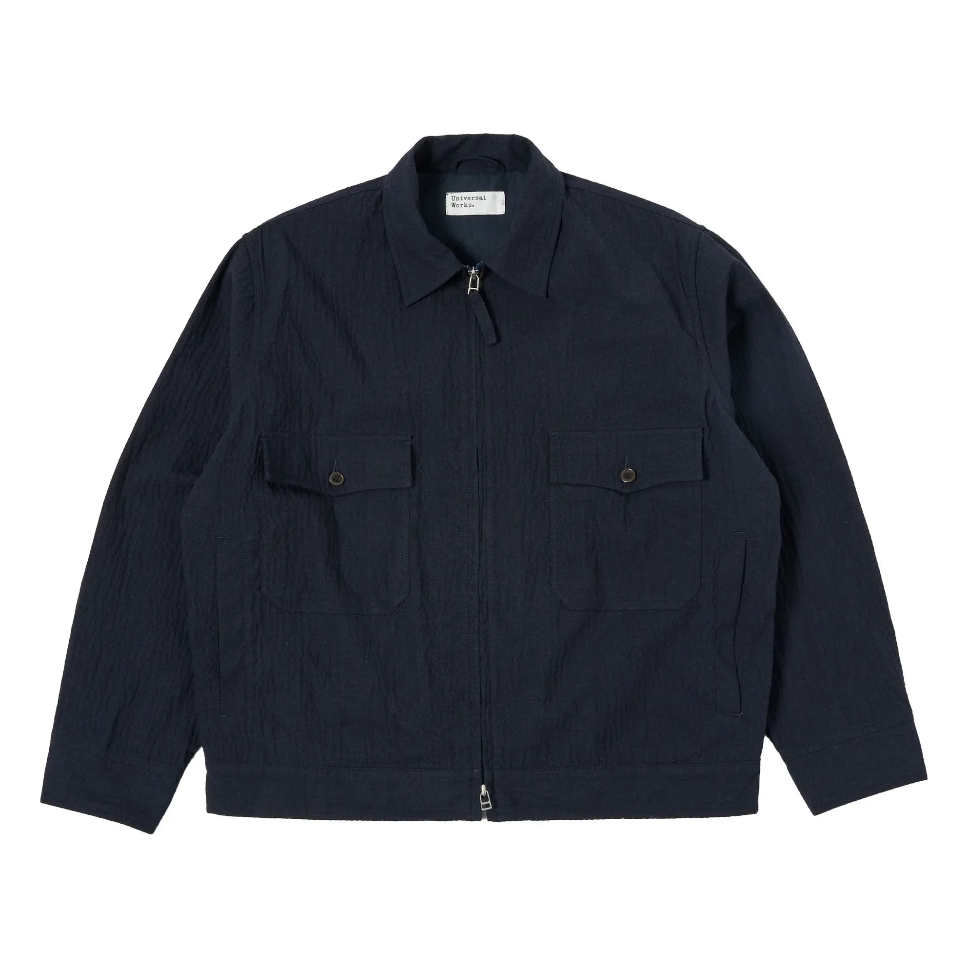 Universal Works - E130 Chaqueta de algodón reciclado Ospina | Azul marino