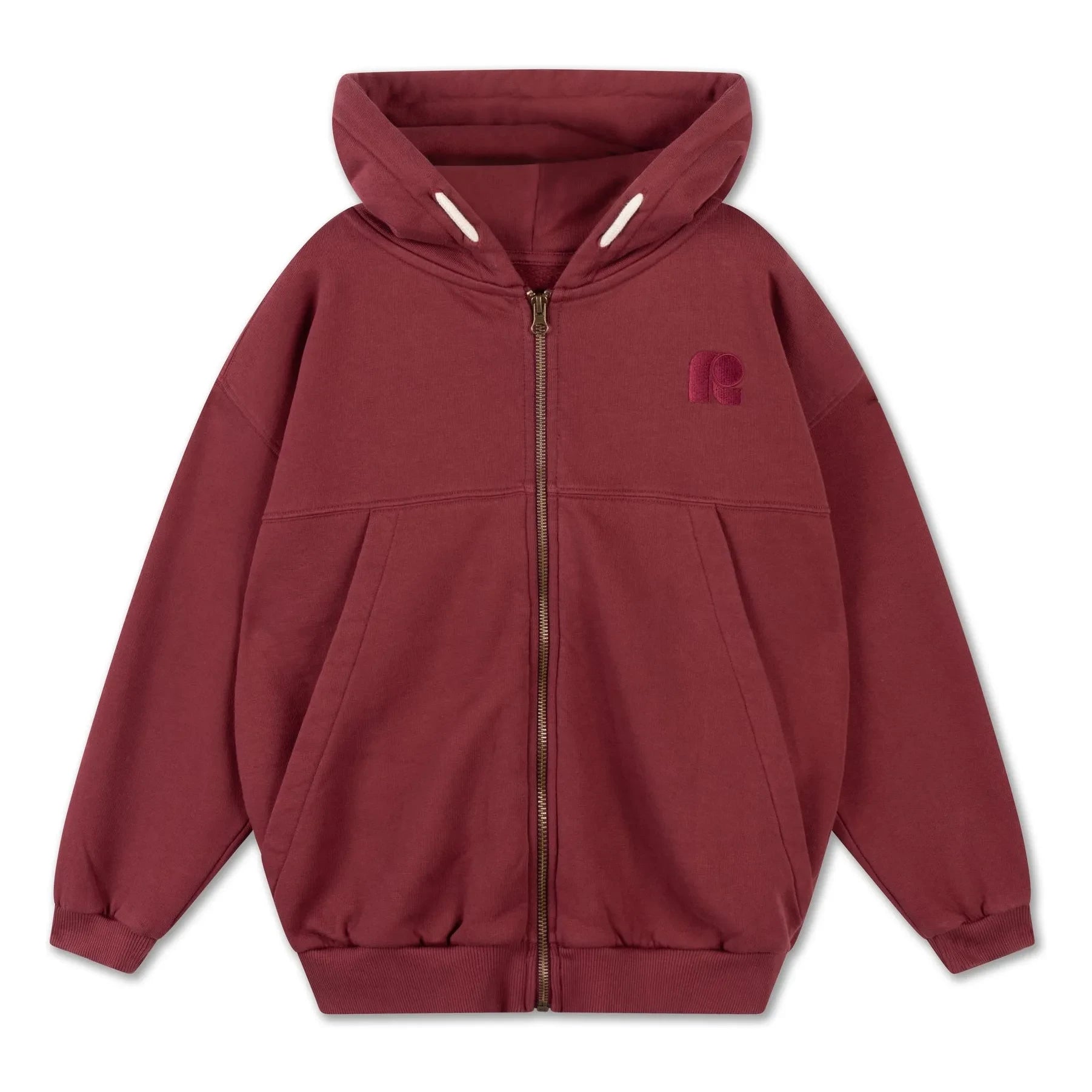 Repose AMS - Sudadera con cremallera de algodón orgánico | Burdeos