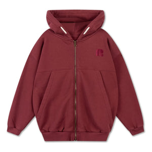 Repose AMS - Sudadera con cremallera de algodón orgánico | Burdeos