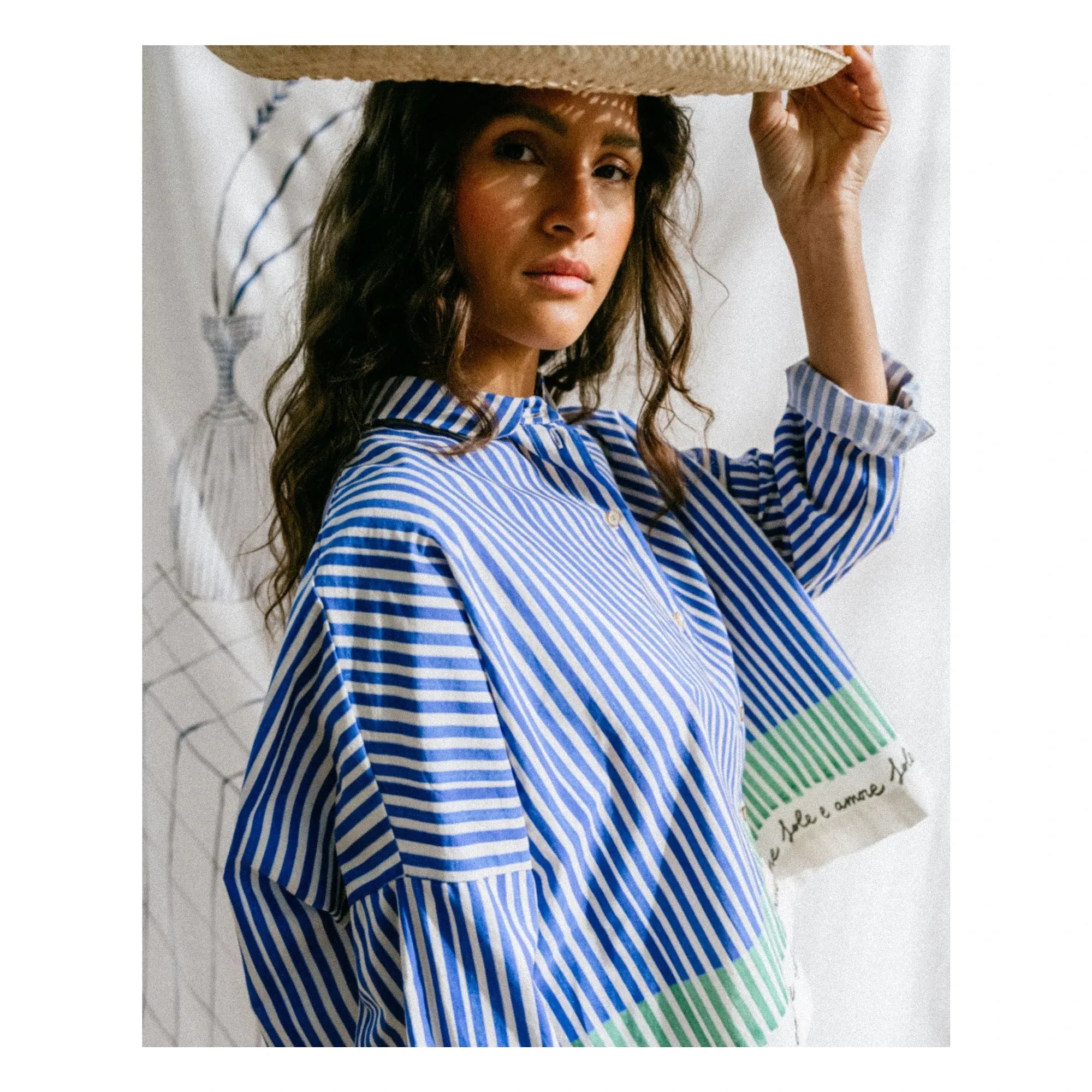 Tinsels - Camisa de rayas de madera | Azul