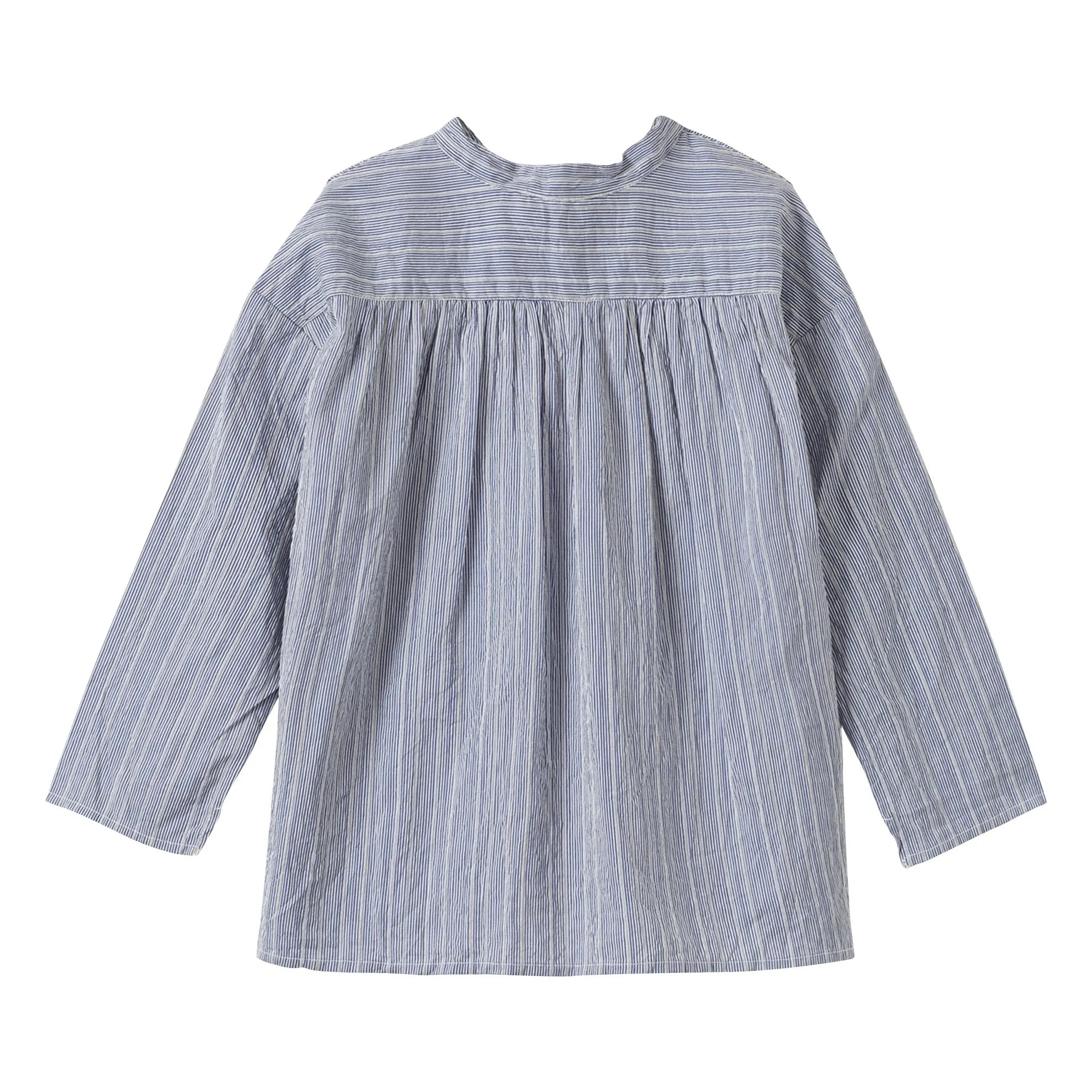 Caramel - Camisa de seda a rayas Adonis | Azul celeste