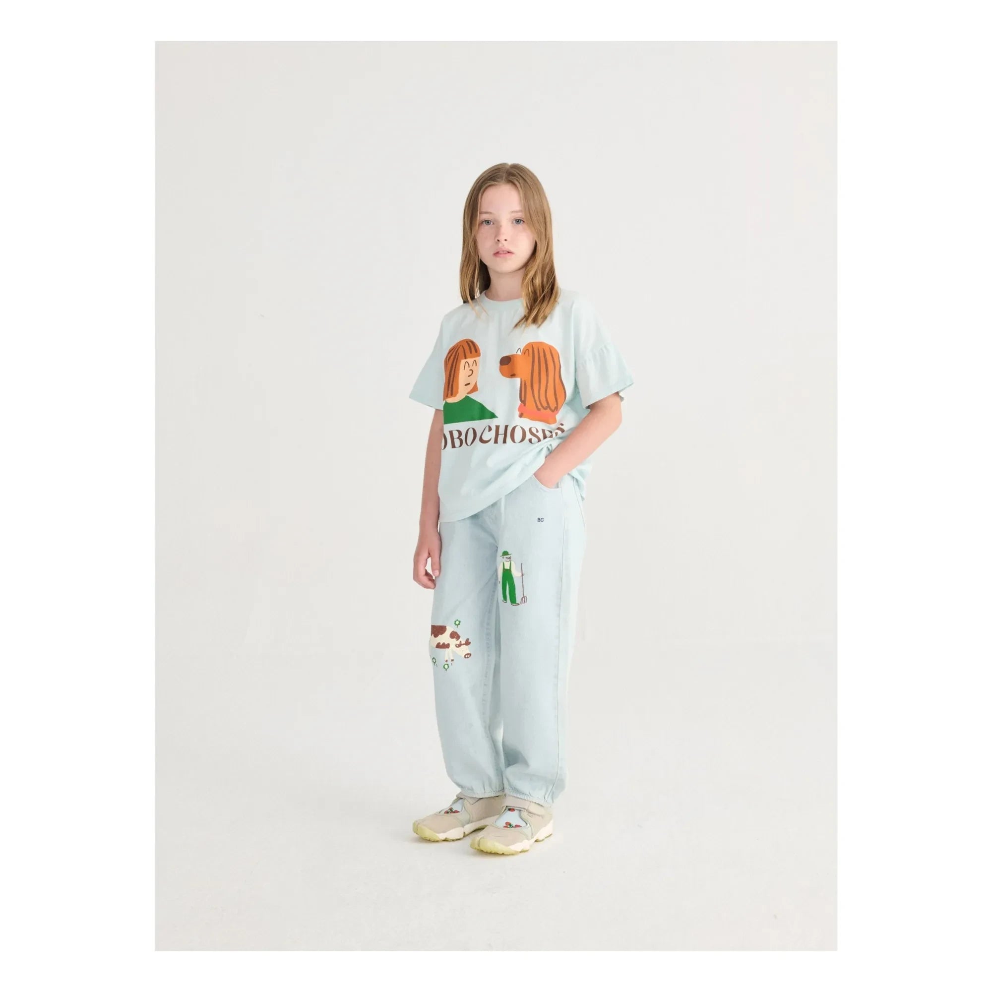 Bobo Choses - Camiseta Friends Algodón orgánico | Azul claro