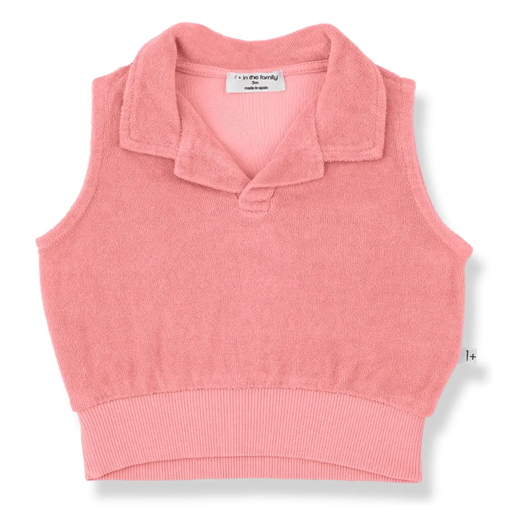 1+ en la familia - Camiseta de tirantes tipo polo Selva Eponge | Rosa empolvado