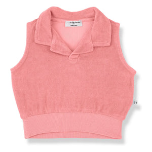 1+ en la familia - Camiseta de tirantes tipo polo Selva Eponge | Rosa empolvado