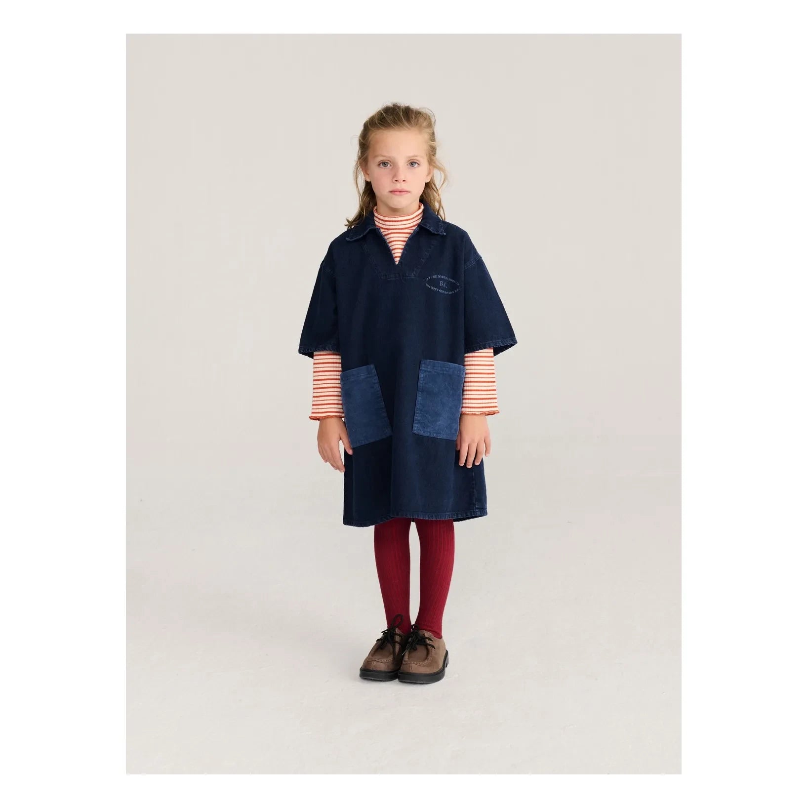 Bobo Choses - B.C. Denim Geri Dönüştürülmüş Pamuk Elbise | Koyu Mavi