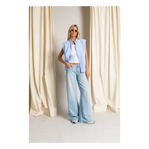 Smallable Woman - Laura Camisa sin mangas a rayas | Azul claro