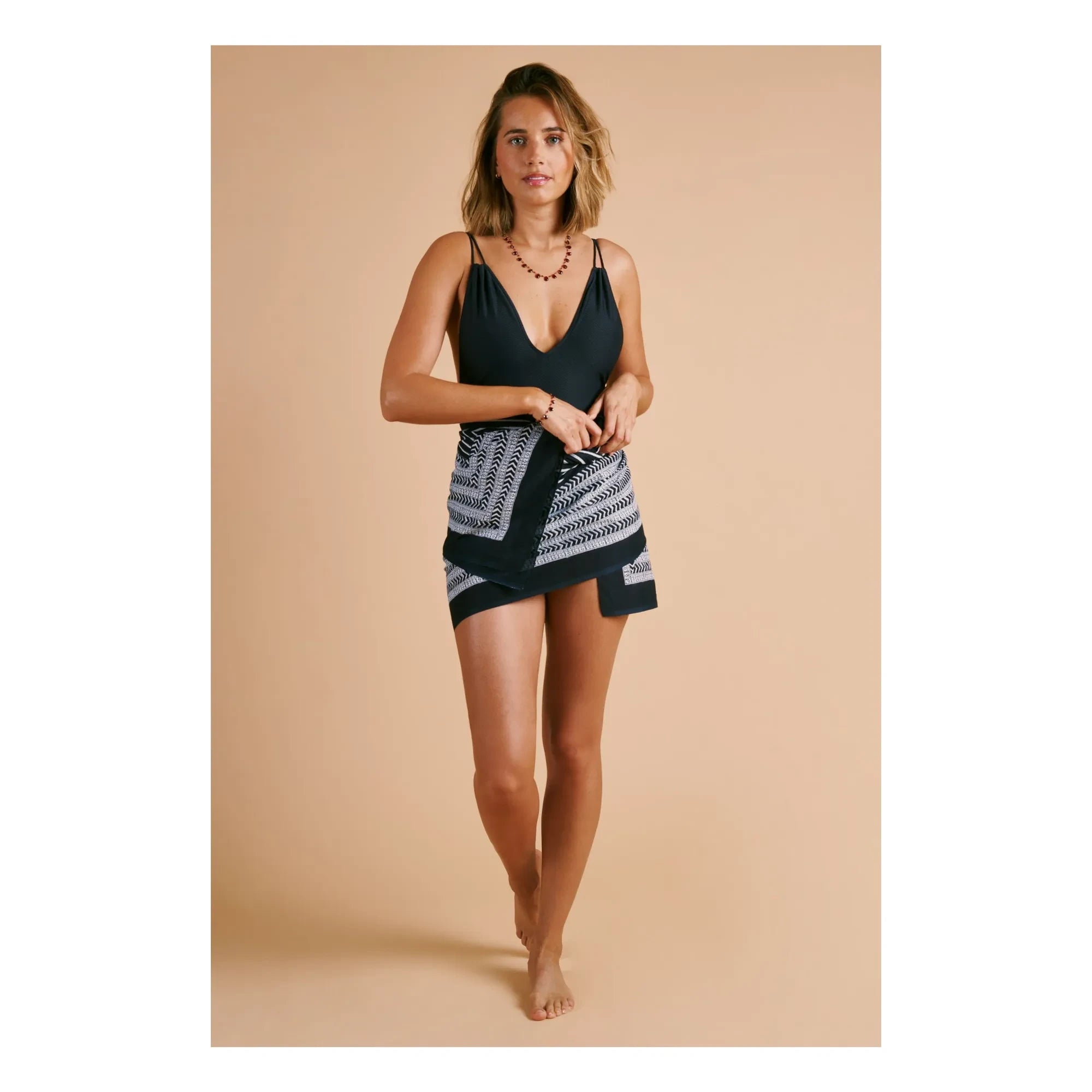 Anja Paris - Le Piccolo Bañador de una pieza con textura de nido de abeja | Negro