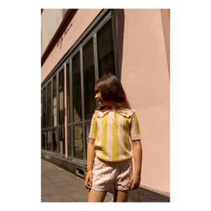 Louis Louise - Camiseta de rejilla a rayas Paule | Amarillo