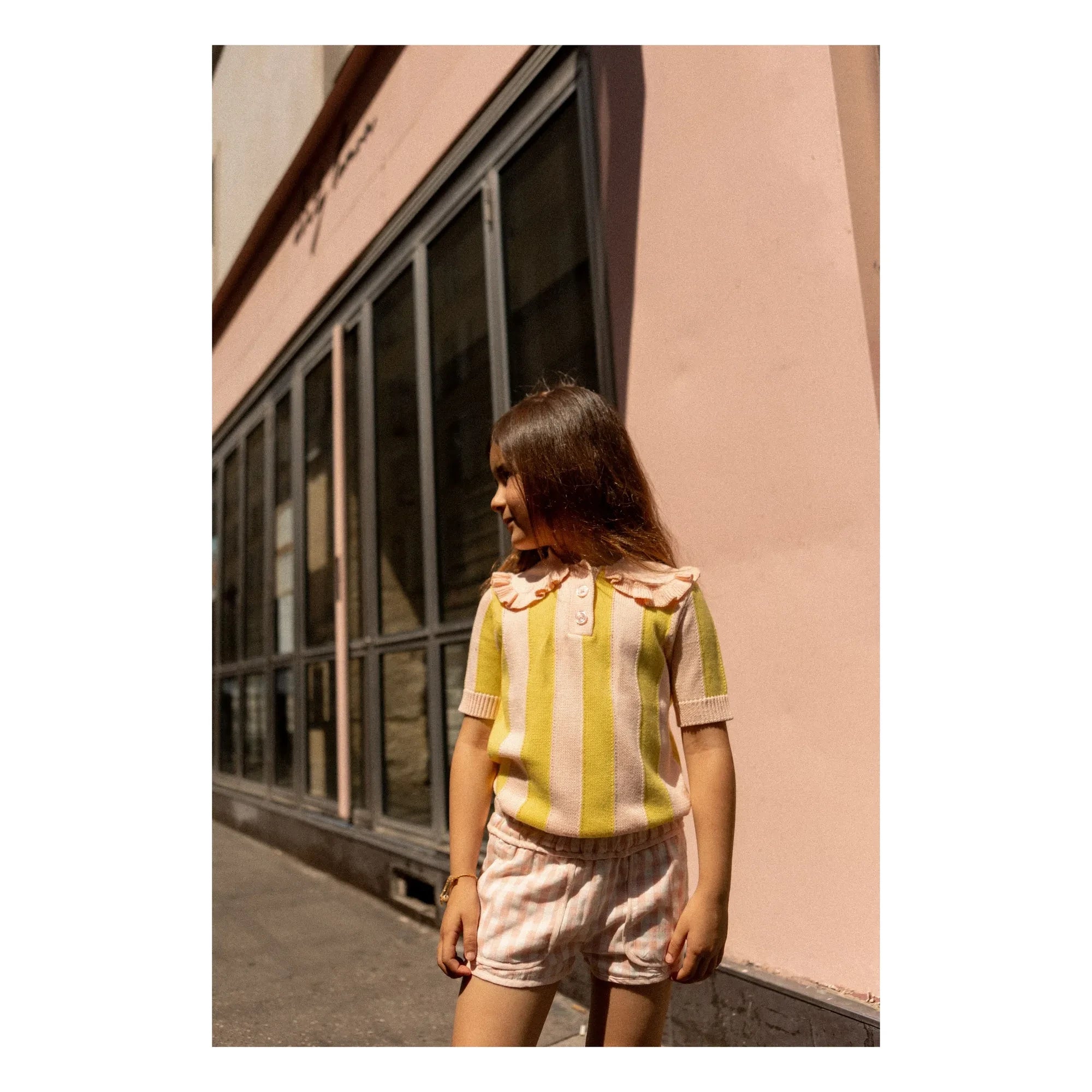 Louis Louise - Camiseta de rejilla a rayas Paule | Amarillo