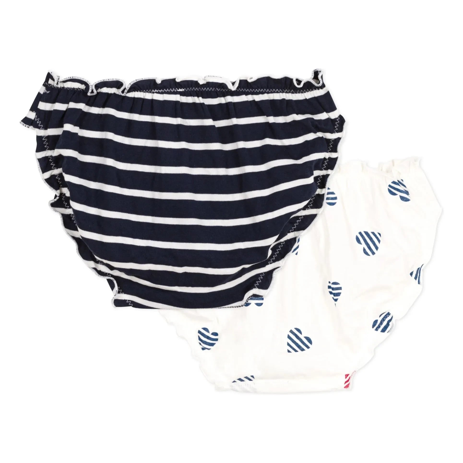 Petit Bateau - Braga froufrou de algodón orgánico, pack de 2 | Crudo