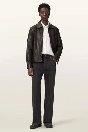 AllSaints Chaqueta de cuero para hombre TUNE