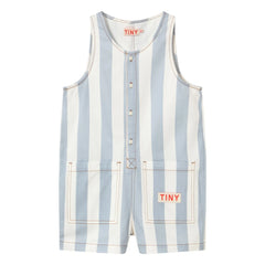 Tinycottons - Mono de sarga a rayas finas azules
