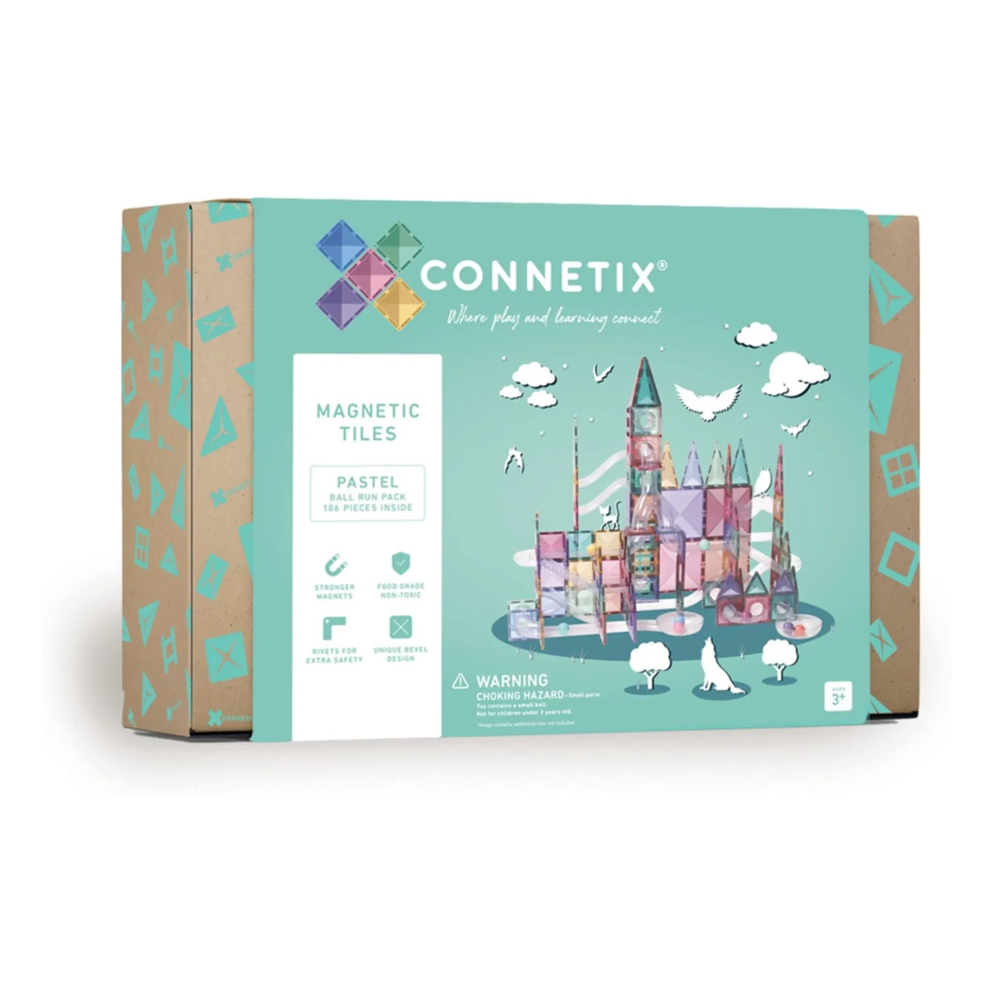 Connetix - Paquete Ball Run - 106 piezas | Pastel