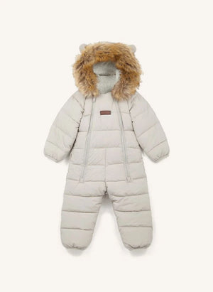 Töastie - Chaqueta Nublada con Capucha de Piel Sintética Impermeable Hecha de Fibras Recicladas | Blanc/Écru