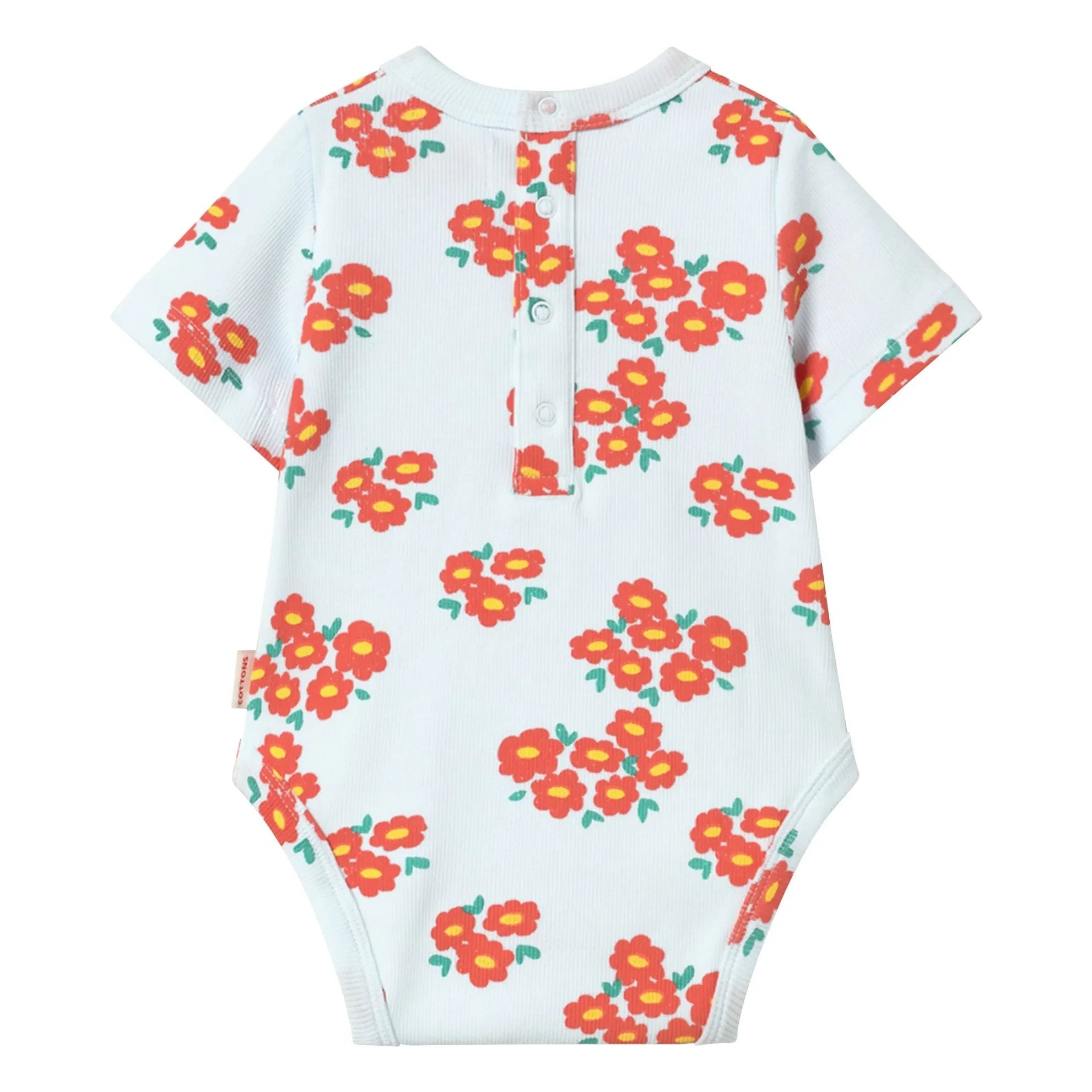 Tinycottons - Body de algodón orgánico con flores | Azul claro