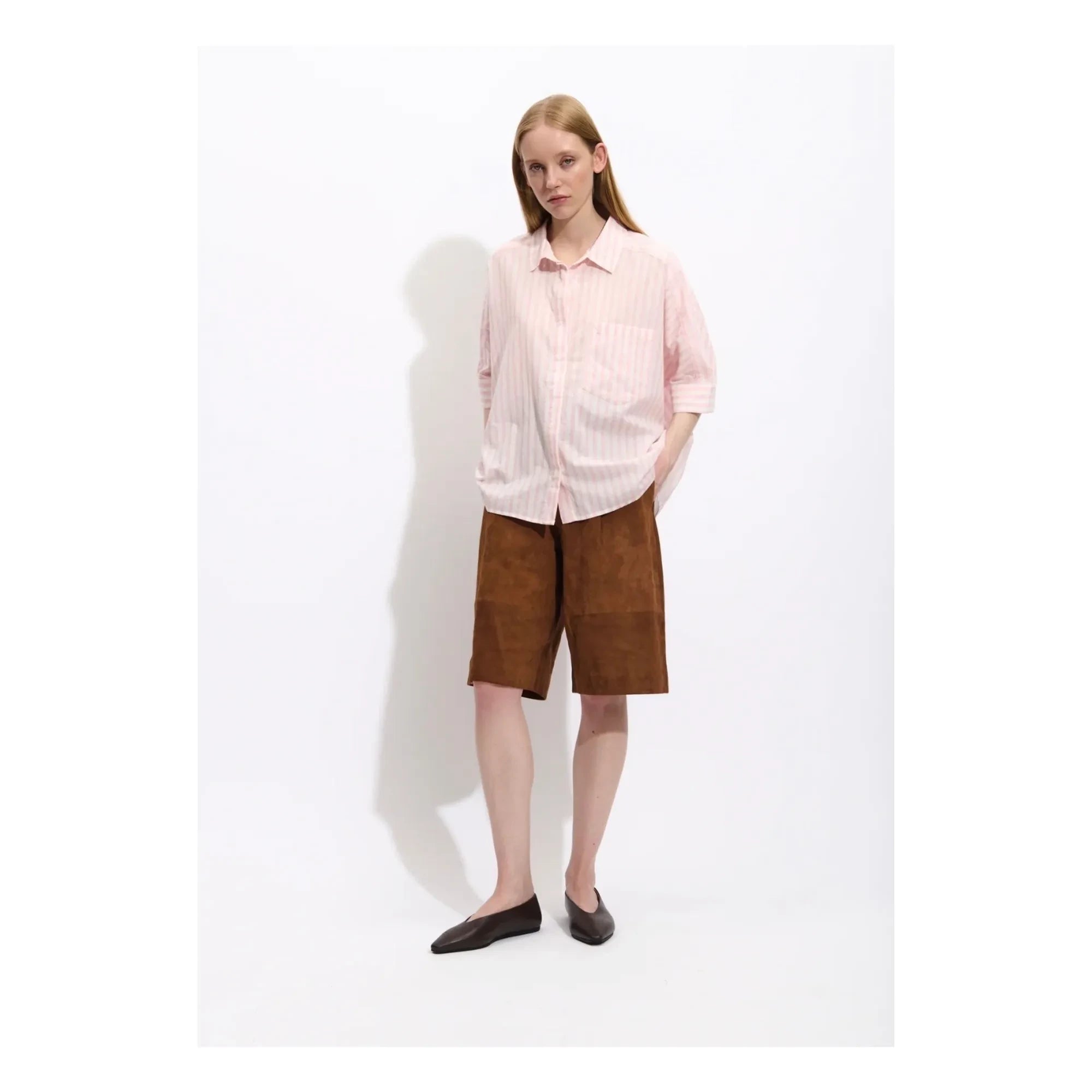 BELLEPIECE - Blusa de rayas de algodón Carmela | Rosa