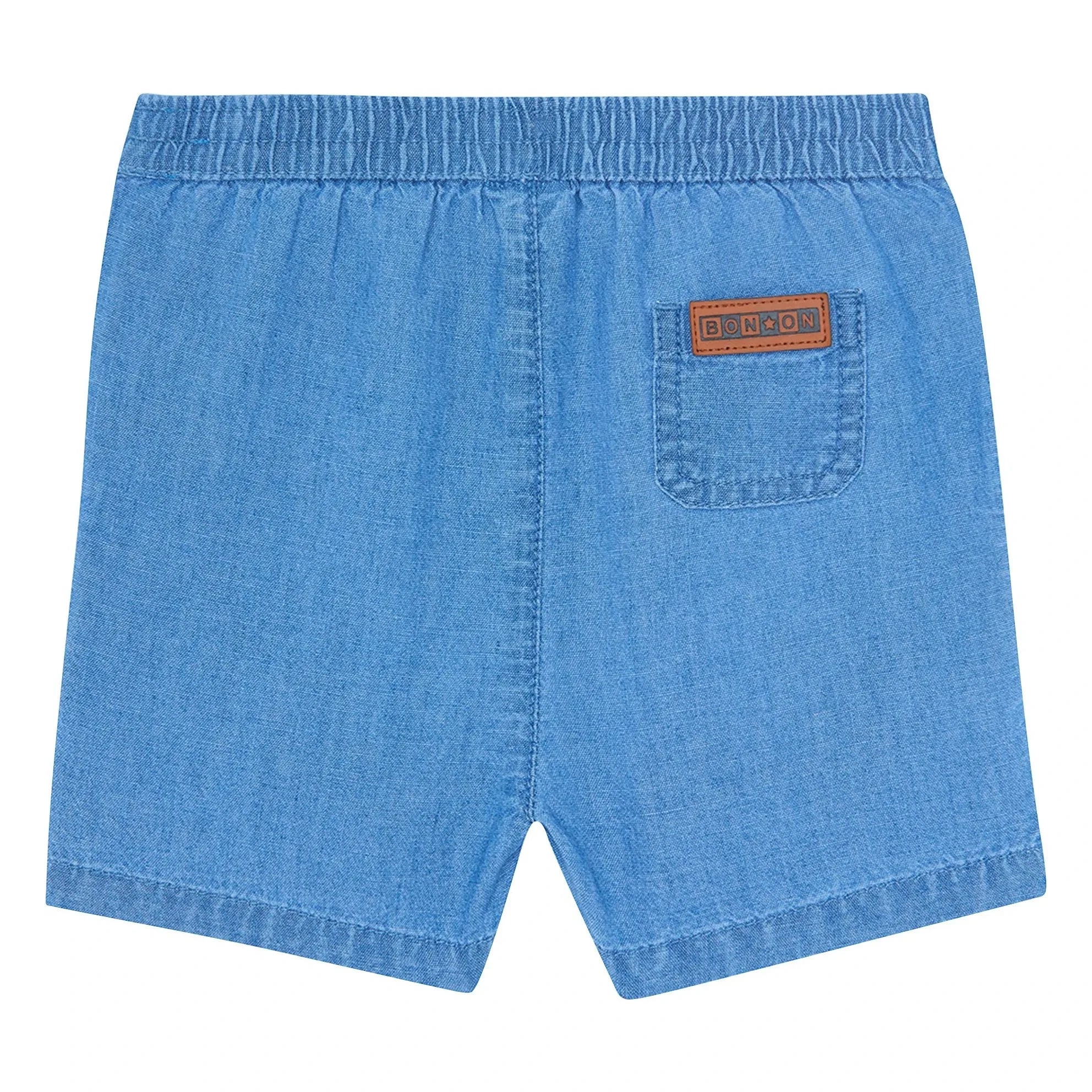 Bonton - Pantalón corto Lyon Chambray | Azul vaquero