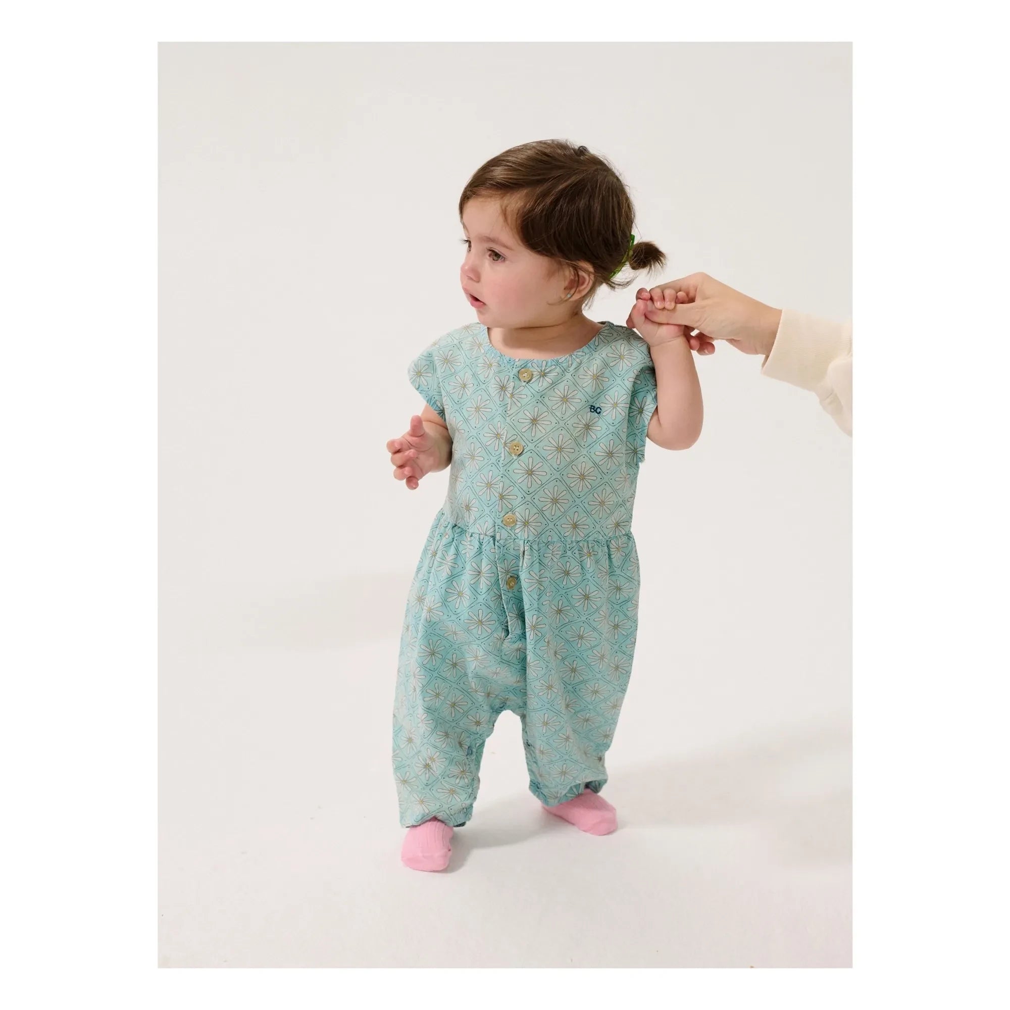 Bobo Choses - Mono de algodón orgánico con estampado de margaritas | Azul claro