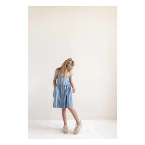 Jenest - Vestido Bonne de algodón orgánico a rayas | Azul claro