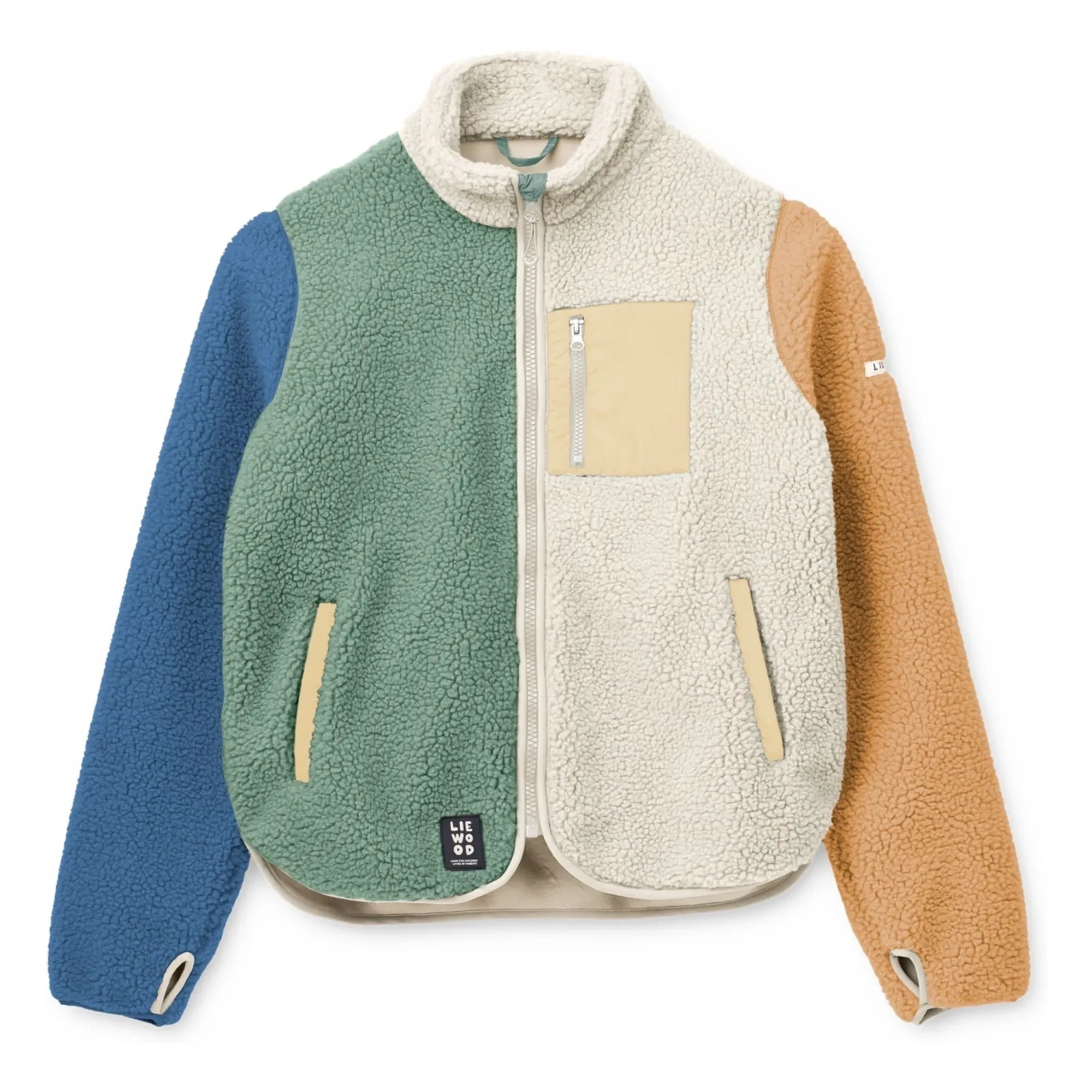 Liewood - Chaqueta Nelson de sherpa de fibra reciclada con bloques de color | Verde